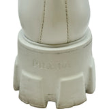 プラダ PRADA モノリス トライアングルロゴローファー ホワイト レザー レディース ローファー