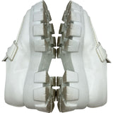 プラダ PRADA モノリス トライアングルロゴローファー ホワイト レザー レディース ローファー