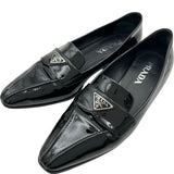 プラダ PRADA トライアングルロゴ パテントローファー 1D193N ブラック パテント レディース ローファー