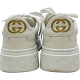 グッチ GUCCI GGエンボスローカットスニーカー 670408 ホワイト レザー レディース スニーカー