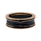 ブルガリ BVLGARI ビーゼロワンリング 2バンド ピンクゴールド 750PG/ブラックセラミック ジュエリー