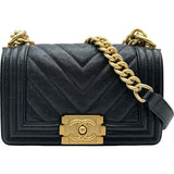 シャネル CHANEL ボーイシャネル20 A67085 26番台 ブラック ゴールド金具 キャビアスキン レディース ショルダーバッグ