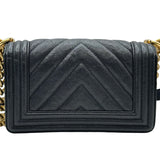 シャネル CHANEL ボーイシャネル20 A67085 26番台 ブラック ゴールド金具 キャビアスキン レディース ショルダーバッグ
