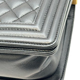 シャネル CHANEL ボーイシャネル20 A67085 28番台 ブラック ゴールド金具 キャビアスキン レディース ショルダーバッグ
