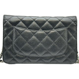 シャネル CHANEL マトラッセ チェーンウォレット A33814 25番台 ブラック シルバー金具 キャビアスキン レディース ショルダーバッグ