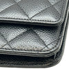 シャネル CHANEL マトラッセ チェーンウォレット A33814 25番台 ブラック シルバー金具 キャビアスキン レディース ショルダーバッグ