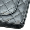 シャネル CHANEL マトラッセ チェーンウォレット A33814 25番台 ブラック シルバー金具 キャビアスキン レディース ショルダーバッグ