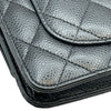 シャネル CHANEL マトラッセ チェーンウォレット A33814 25番台 ブラック シルバー金具 キャビアスキン レディース ショルダーバッグ