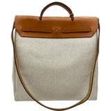 エルメス HERMES エールバッグMM ▢E刻印 アイボリー シルバー金具 トワル レディース ショルダーバッグ
