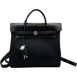 エルメス HERMES エールバッグアドPM □G刻印 ブラック シルバー金具 トワル レディース リュック・デイパック