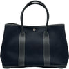 エルメス HERMES ガーデンパーティPM □G刻印 ブラック シルバー金具 トワル レディース トートバッグ