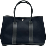 エルメス HERMES ガーデンパーティPM □G刻印 ブラック シルバー金具 トワル レディース トートバッグ