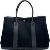 エルメス HERMES ガーデンパーティPM X刻印 ブラック シルバー金具 トワル レディース トートバッグ