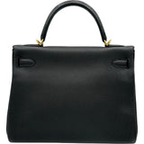 エルメス HERMES ケリー32タッチ 内縫い Y刻印 ブラック ゴールド金具 トゴ/アリゲーター レディース ハンドバッグ