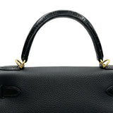 エルメス HERMES ケリー28 タッチ 内縫い Y刻印 ブラック ゴールド金具 トゴ/ニロティカス レディース ショルダーバッグ