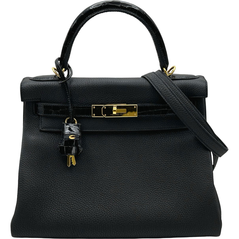 エルメス HERMES ケリー28 タッチ 内縫い Y刻印 ブラック ゴールド金具