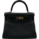エルメス HERMES ケリー28 タッチ 内縫い Y刻印 ブラック ゴールド金具 トゴ/ニロティカス レディース ショルダーバッグ