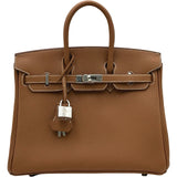 エルメス HERMES バーキン25 G刻印 ゴールド シルバー金具 トゴ レディース ハンドバッグ