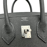 エルメス HERMES バーキン25 セリエ K刻印 ブラック シルバー金具 エプソン レディース ハンドバッグ