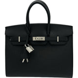 エルメス HERMES バーキン25 セリエ K刻印 ブラック シルバー金具 エプソン レディース ハンドバッグ