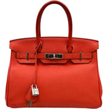 エルメス HERMES バーキン30 □Q刻印 カプシーヌ シルバー金具 トゴ レディース ハンドバッグ