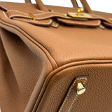 エルメス HERMES バーキン30 B刻印 ゴールド ゴールド金具 トゴ レディース ハンドバッグ