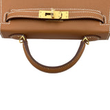 エルメス HERMES ミニケリー2 ゴールド ゴールド金具 エプソン レディース ショルダーバッグ