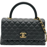 シャネル CHANEL ココハンドル29 A92991 25番台 ブラック ゴールド金具 キャビアスキン レディース ハンドバッグ
