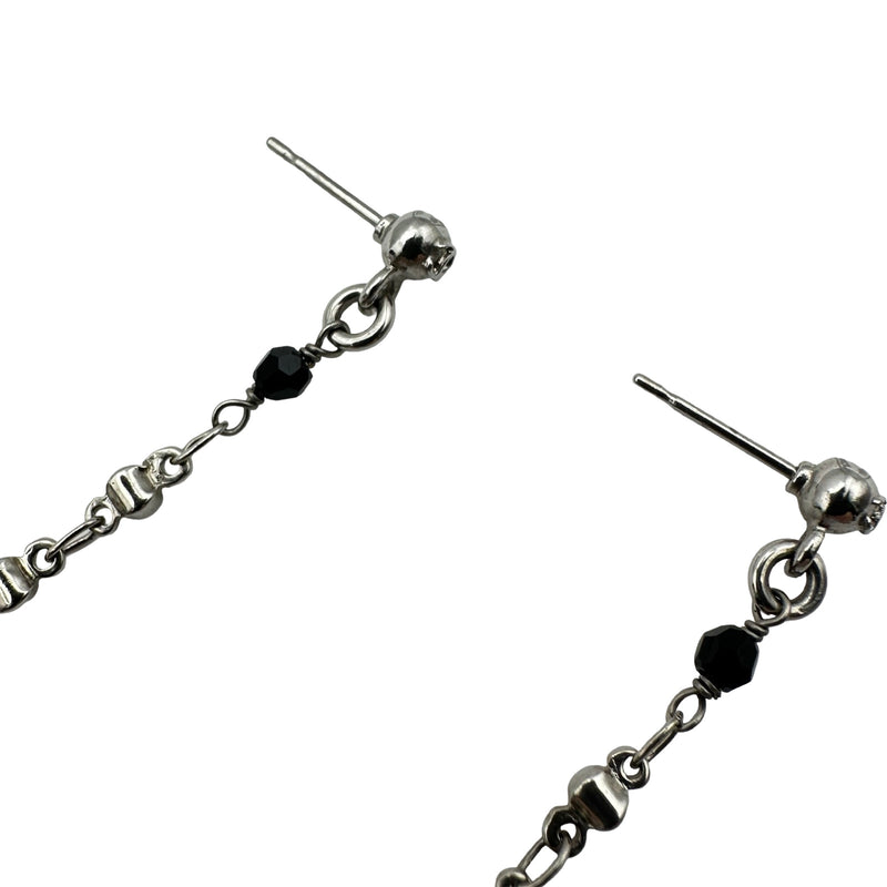 CHANEL ココマーク ピアス ブラック シルバー シャネル CHANEL ココマークピアス シルバー メタル アクセサリー