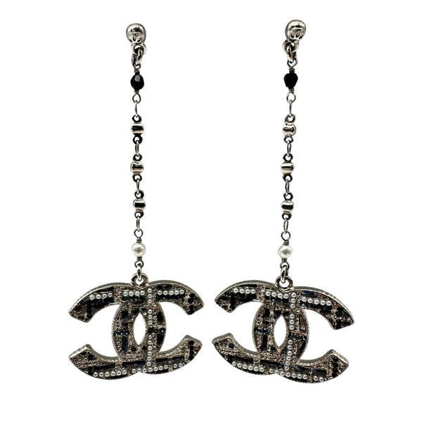 【一点物・美品】CHANEL ラバー メタル バングル ブラック 99P シャネル CHANEL ココマークピアス シルバー メタル アクセサリー