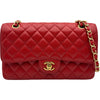 シャネル CHANEL マトラッセ25 A01112 31番台 レッド ゴールド金具 キャビアスキン レディース ショルダーバッグ