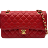 シャネル CHANEL マトラッセ25 A01112 31番台 レッド ゴールド金具 キャビアスキン レディース ショルダーバッグ