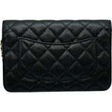 シャネル CHANEL マトラッセ チェーンウォレット AP0250 29番台 ブラック ゴールド金具 キャビアスキン レディース ショルダーバッグ