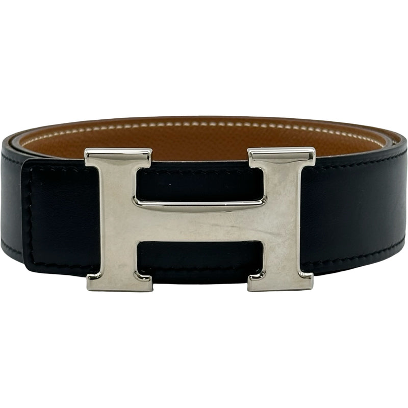 エルメス HERMES Hベルト □C刻印 ブラック/ゴールド シルバー金具