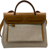 エルメス HERMES エールジップPM Z刻印 ブラウン シルバー金具 トワル レディース ショルダーバッグ