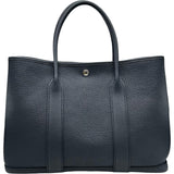 エルメス HERMES ガーデンパーティPM ブルーインディゴ シルバー金具 フィヨルド レディース トートバッグ