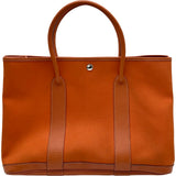 エルメス HERMES ガーデンパーティPM □I刻印 オレンジ シルバー金具 トワル レディース トートバッグ