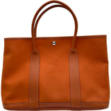 エルメス HERMES ガーデンパーティPM □I刻印 オレンジ シルバー金具 トワル レディース トートバッグ