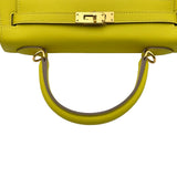 エルメス HERMES ケリー25 外縫い D刻印 ライム ゴールド金具 エプソン レディース ショルダーバッグ