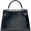 エルメス HERMES ケリー28 外縫い 〇W刻印 ブラック ゴールド金具 ボックスカーフ レディース ショルダーバッグ