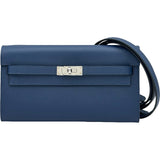 エルメス HERMES ケリーウォレットトゥーゴー W刻印 ブルーサフィール シルバー金具 エプソン レディース ショルダーバッグ