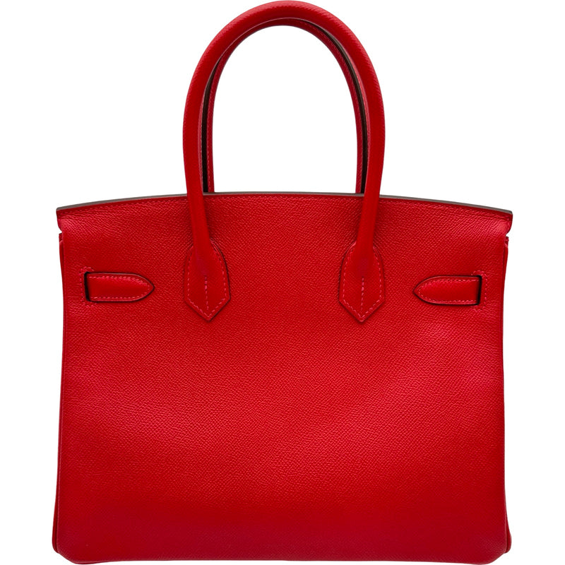 エルメス HERMES バーキン30 T刻印 ルージュカザック シルバー金具