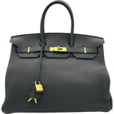 エルメス HERMES バーキン35 T刻印 ブラック ゴールド金具 トゴ レディース ハンドバッグ