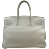 エルメス HERMES バーキン35 □O刻印 ホワイト シルバー金具 トリヨン レディース ハンドバッグ