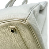 エルメス HERMES バーキン35 □O刻印 ホワイト シルバー金具 トリヨン レディース ハンドバッグ
