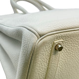 エルメス HERMES バーキン35 □O刻印 ホワイト シルバー金具 トリヨン レディース ハンドバッグ