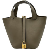 エルメス HERMES ピコタンロックPM W刻印 ベージュマルファ ゴールド金具 トリヨン レディース ハンドバッグ