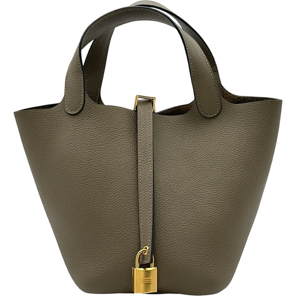 エルメス HERMES ピコタンロックPM W刻印 ベージュマルファ ゴールド