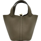 エルメス HERMES ピコタンロックPM W刻印 ベージュマルファ ゴールド金具 トリヨン レディース ハンドバッグ
