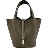 エルメス HERMES ピコタンロックPM B刻印 エトゥープ シルバー金具 トリヨン レディース ハンドバッグ